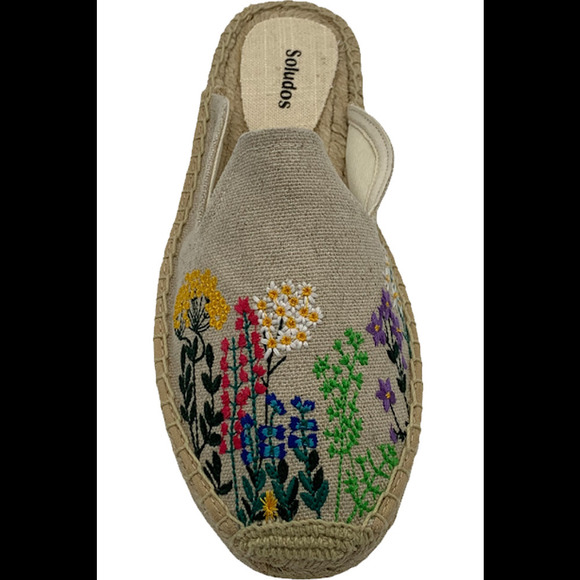 Soludos Embroidered Slip-On Mules Sand - Medium - Picture 2 of 3